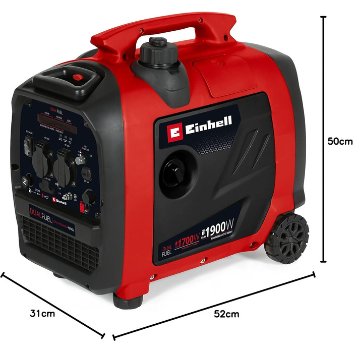 Інверторний бензиново-газовий генератор Einhell TE-IG 1900 DF, 1.8 кВт, 4-тактний двигун, з USB-портами