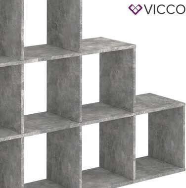 Стелаж-сходи Vicco, антрацит, 142.2 x 107.8 см – універсальний книжковий стелаж для зберігання, сучасний дизайн