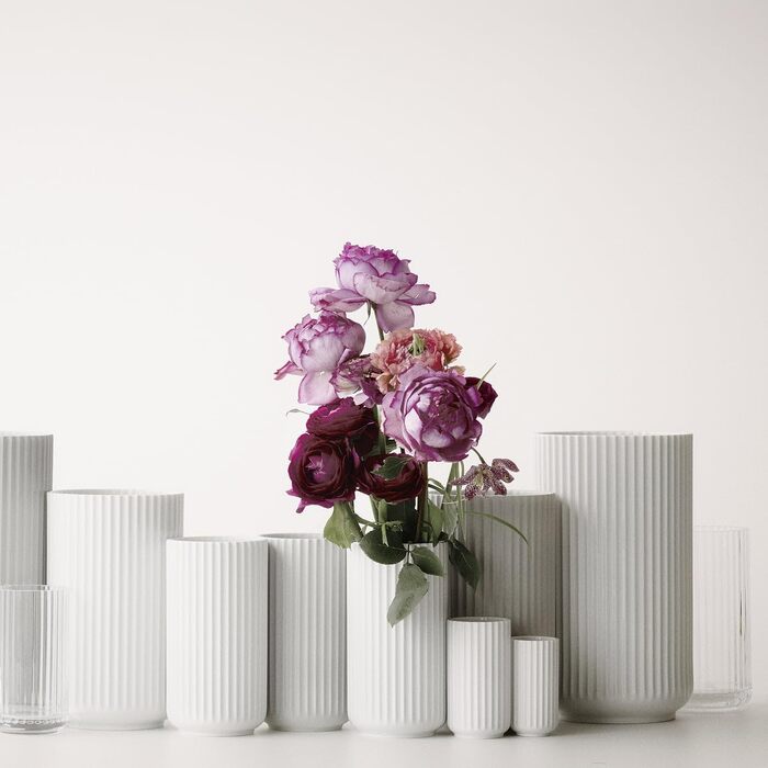 Ваза Lyngby Porcelæn H20.5 см, біла – класичний данський дизайн