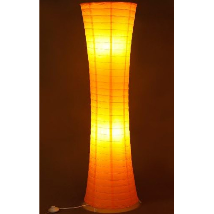 Торшер Trango 1230 з рисового паперу, помаранчевий абажур, ручна робота, під 2x E14 LED, висота 125 см, підлогова лампа для вітальні (без ламп)