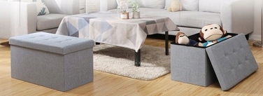 Оббитий пуф Wide Decor, 80x40x40 см, сірий