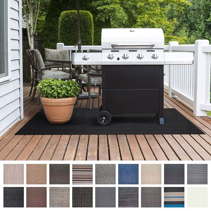 Захисний килимок для гриля Floordirekt Grillmatte Catania 180x180 см для газових та вугільних грилів - захист підлоги, тераси, саду