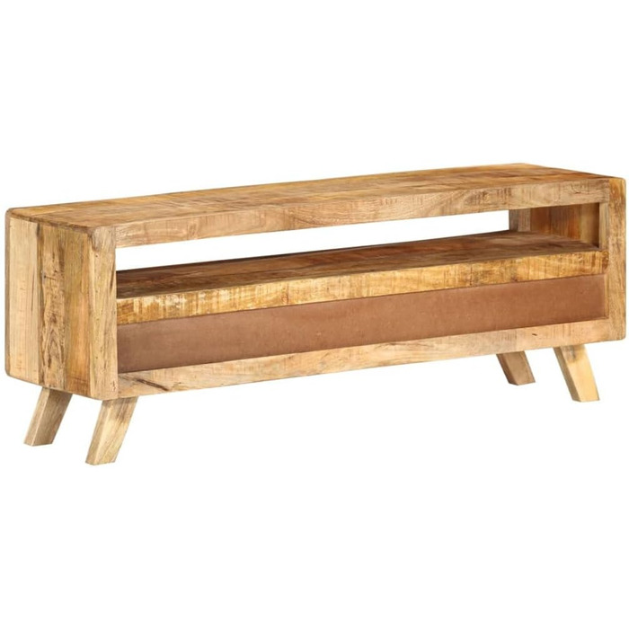 ТВ-тумба з масиву манго vidaXL, 110x30x40 см, 3 шухляди, 1 полиця, меблі для телевізора, низька тумба, мангове дерево