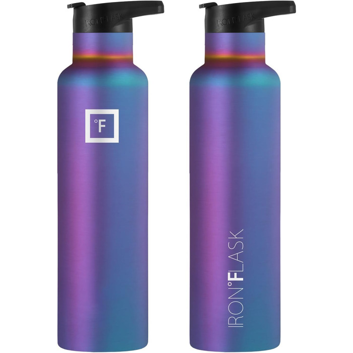 Термофляга IRON °FLASK Edelstahl 710 мл Aurora: Металева пляшка для води з 3 кришками, ізольована, не протікає, для спорту, школи, фітнесу, кемпінгу