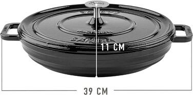 Чавунний казан Sallys 'Samira' Deluxe, 2,2 л, для всіх плит і духовки, до 250°C, чорний Fury Black Majolika, преміум-якість