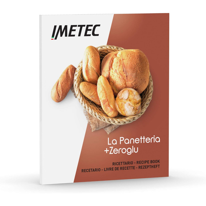 Хлібопічка Imetec La Panetteria +Zeroglu для хліба, чіабати, булочок і кексів з натурального та безглютенового борошна, 20 програм, 2 лопатки, контроль температури, з рецептурником