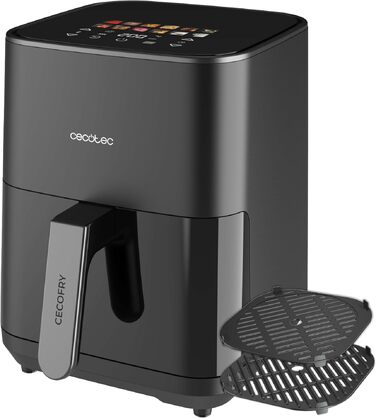 Аерофритюрниця Cecotec Cecofry & Grill Duoheat 4000, 4л, 1900Вт, з грилем та подвійним нагрівальним елементом, чорна