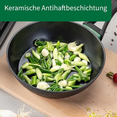 Гриль-сковорода Chefkoch Fackelmann Hamburg з керамічним покриттям, 28 см - антипригарна, з переробленого алюмінію, для всіх типів плит, сумісна з духовкою