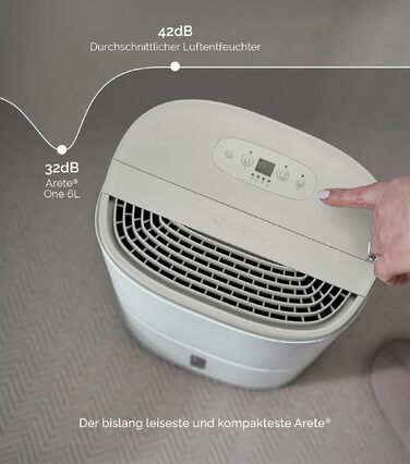 Meaco MeacoDry Arete® Two 25L: Повітряний осушувач та очищувач з HEPA-фільтром H13, Wi-Fi, інтелектуальні режими (Pebble Grey)