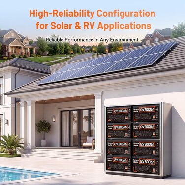 Акумулятор LiFePO4 Humsienk 24V 200Ah (5120Wh) для сонячних панелей та RV, BMS 250A, IP65, висока потужність 6400W