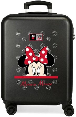 Дитяча валіза Disney My Pretty Bow, чорна, 38x55x20 см, 34 л, ABS-пластик, 4 подвійні колеса, кодовий замок, ручна поклажа