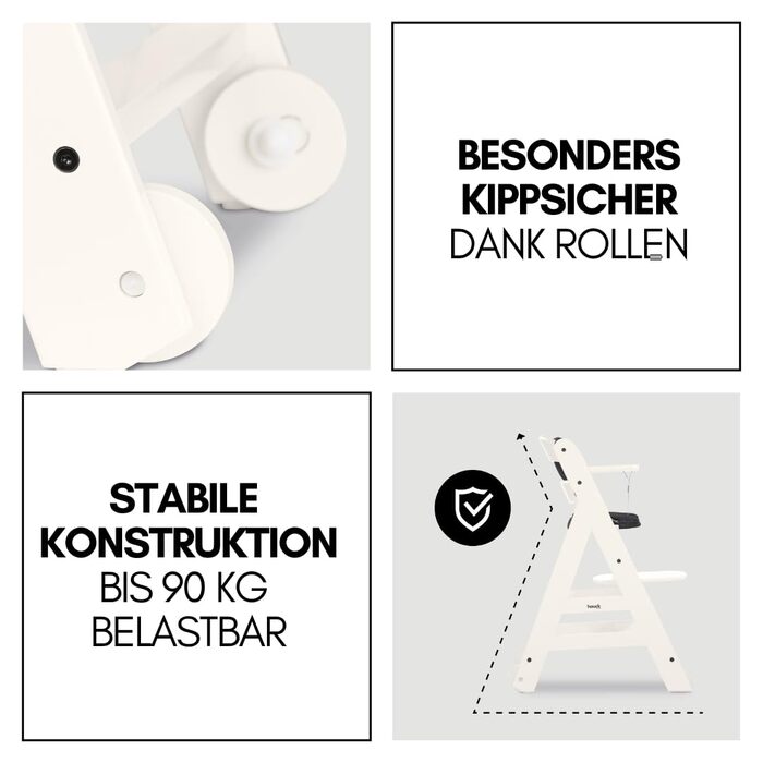 Високий стільчик для годування Hauck Beta+ Newborn Set Deluxe - Комплект для новонароджених, білий