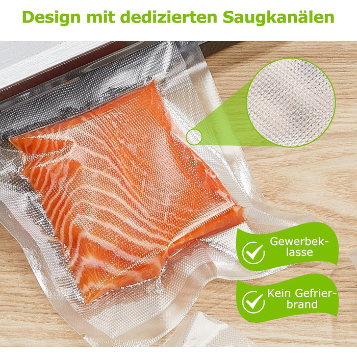 Пакети вакуумні Bonsenkitchen Profi VB3205 (20x30 см, 40 шт) для харчових продуктів, Sous Vide, вакуумних апаратів, без BPA