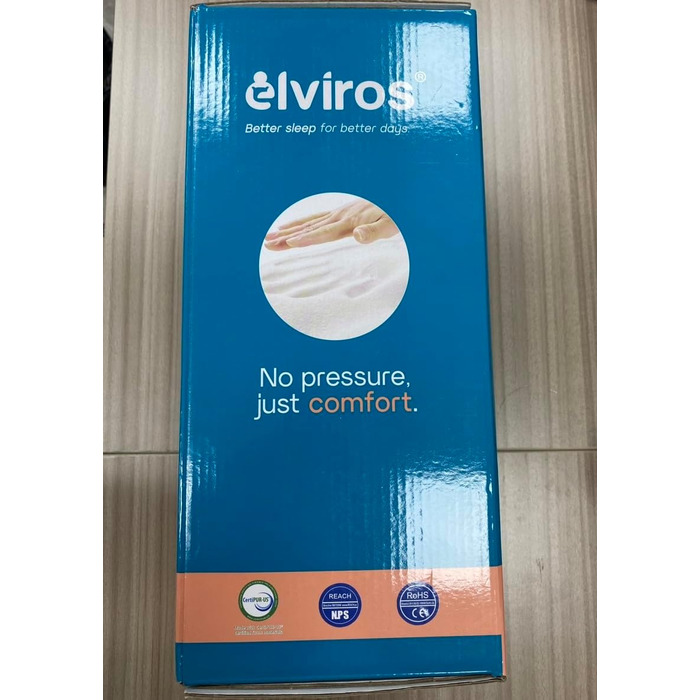 Ортопедична подушка Elviros з пам'яттю форми, ергономічна подушка для шиї та сну на боці, спині, животі, для болю в шиї, сіра