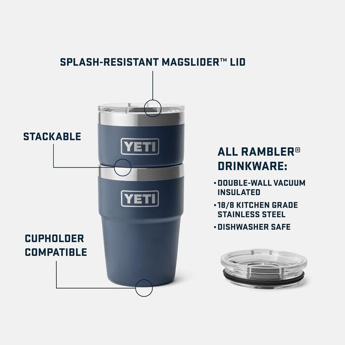 Термос YETI Rambler 16 oz (473 мл) з кришкою MagSlider, колір Moon Dust