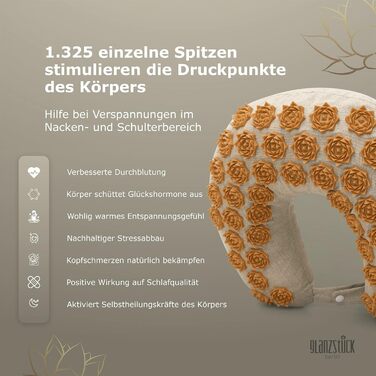 Glanzstück Berlin Подушка для шиї та плечей преміум, U-подібна, ортопедична, для дому, подорожей, йоги та медитації, проти напруги та болю