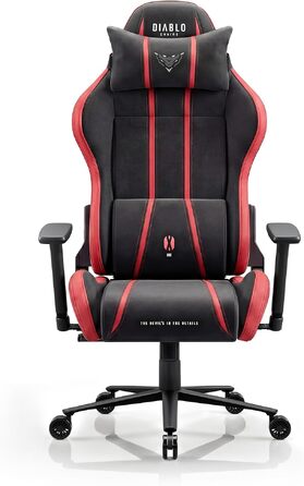 Ігрове крісло Diablo Gaming тканинне для дітей та підлітків, з 3D-підлокітниками, розмір L, колір Bloody Mary