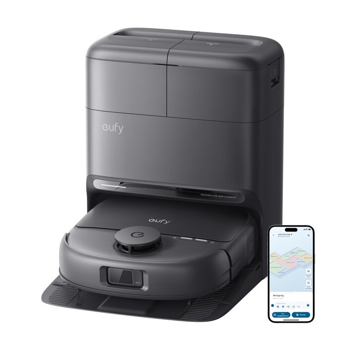 Робот-пилосос Eufy C28 з функцією миття підлоги, HydroJet самоочисний валик, потужність 15000Pa, 5-в-1 Omni-станція, антизаплутувальна щітка, розпізнавання перешкод за допомогою ШІ