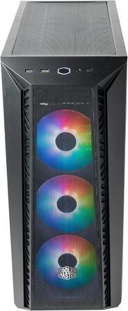 Корпус для ПК Cooler Master MasterBox 520 Mesh, Mid-Tower ATX, 3 встановлених вентилятори, сітчаста передня панель, скляна бічна стінка, ARGB-контролер, чорний