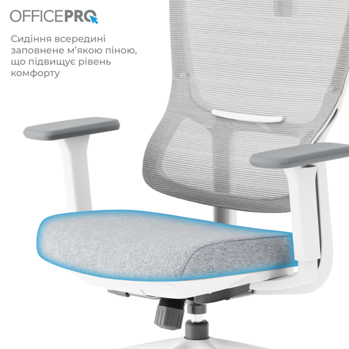 Крісло офісне OfficePro Elegant OC600-W-LG-LG