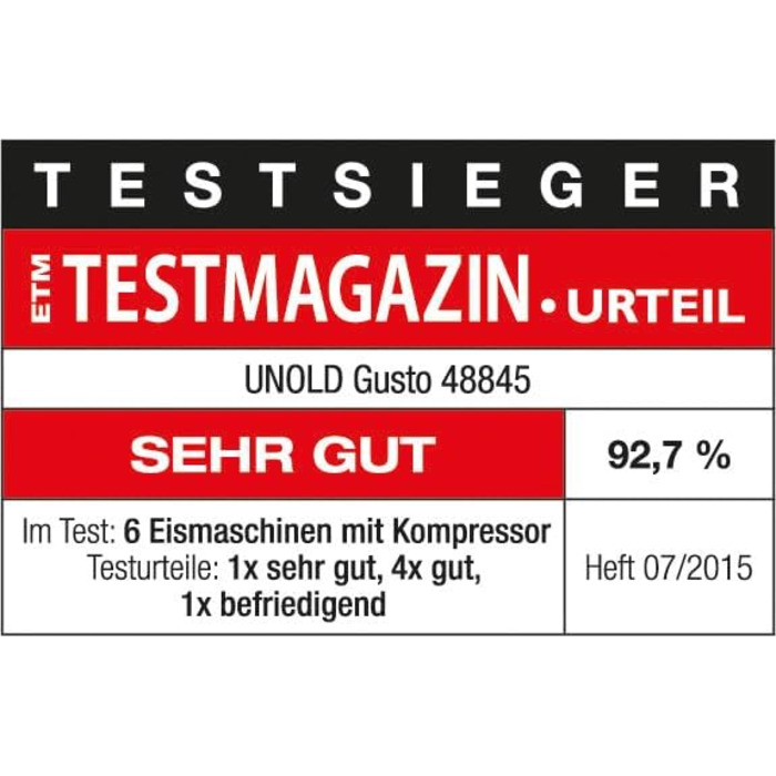 Морозивниця UNOLD 48845 Gusto з компресором, 2 л, 180 Вт, нержавіюча сталь, LCD-дисплей, таймер