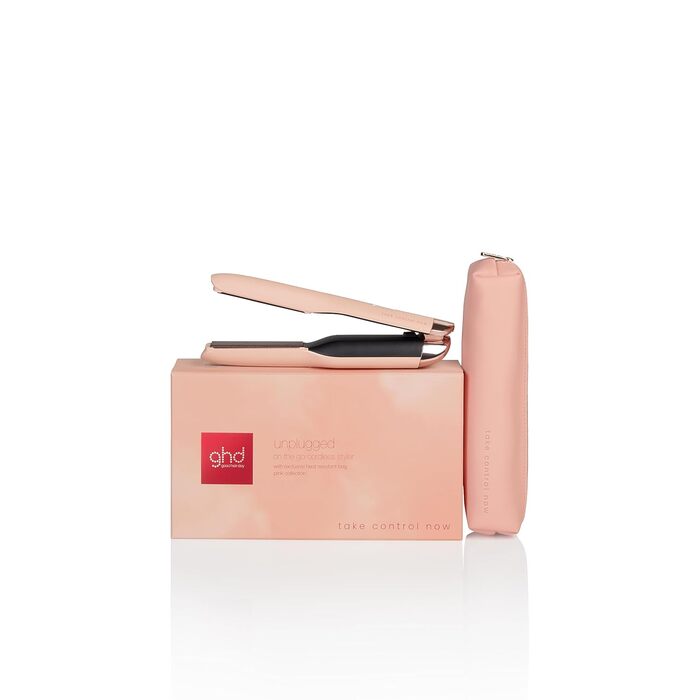 Бездротовий стайлер для волосся ghd Unplugged Pink Peach з гібридною Co-Lithium технологією