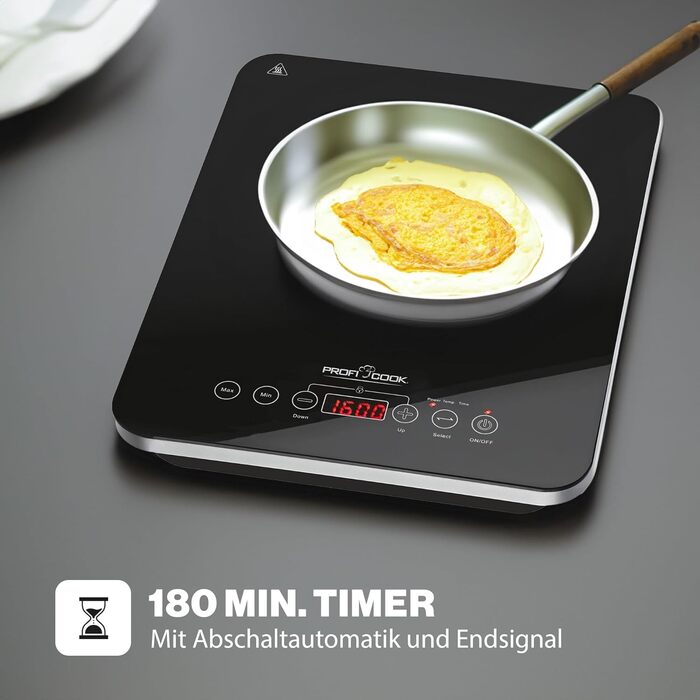 Індукційна плита ProfiCook PC-EKI 1062, сенсорне управління, 10 режимів, таймер, захист від перегріву, енергоощадна