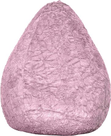 Дитячий пуф Lumaland Fluffy, м'який плюш, 60x45 см, знімний чохол, для кімнати дівчат та хлопців, 120 л, темно-фіолетовий