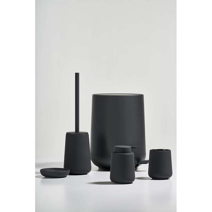 Щітка для туалету Zone Denmark Nova One, керамічна, з підставкою, чорна, Soft-Touch, 10,3×37 см