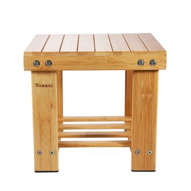 Вінтажний бамбуковий пуф-табурет - 27x23x25 см. Міцний, антиковзний, для дітей, як журнальний столик, підставка для квітів