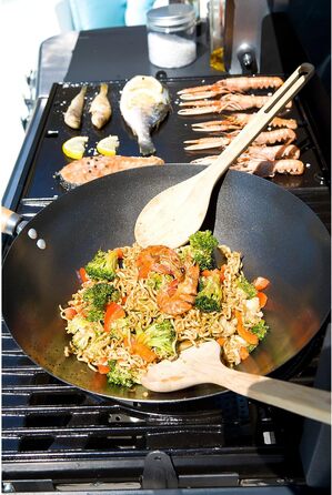 Wok Campingaz для Culinary Modular System, антипригарне покриття, металевий адаптер, з дерев'яними ложками, Ø 35 см, висота 15 см