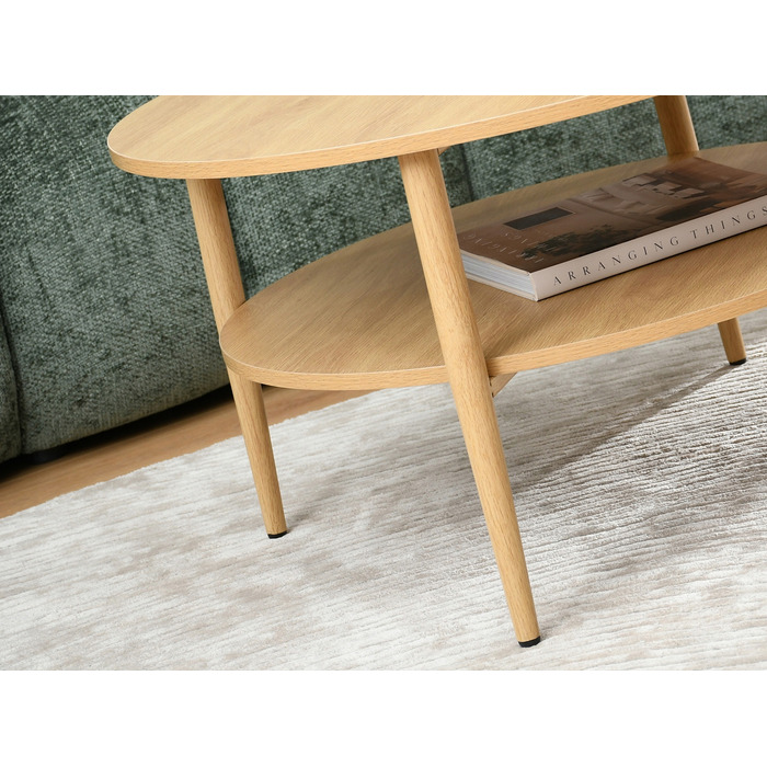 Круглий кавовий столик Mebel-Partner, 80 x 80 x 45 см, колір дуб