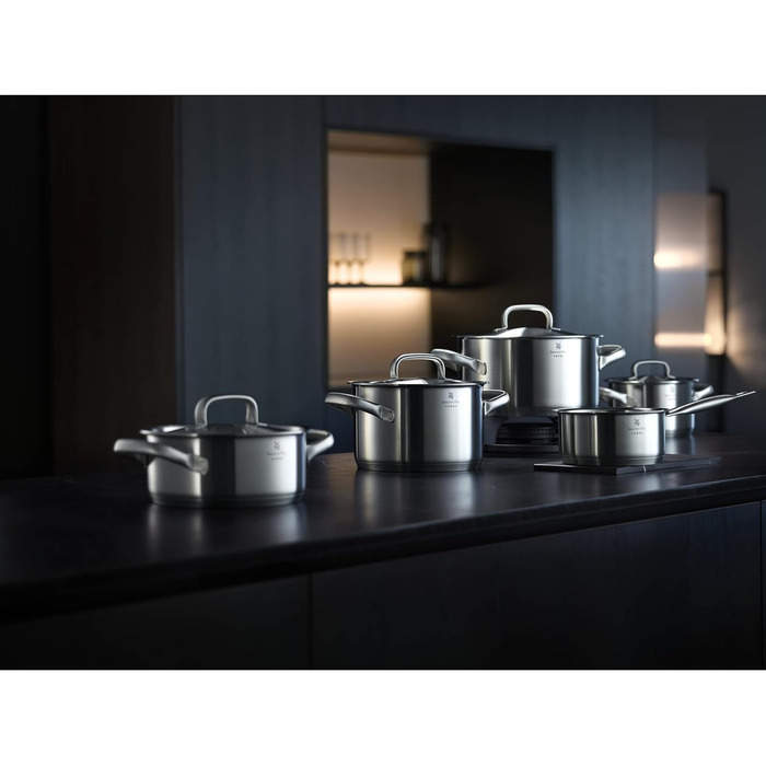 Каструля WMF Gourmet Plus 16 см без кришки, 1,4 л, з нержавіючої сталі Cromargan, з мітками об'єму