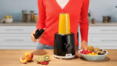 Блендер стаціонарний Braun PowerBlend 1 JB1050WH 600 Вт, скляна колба 1.5 л, чорний - для смузі, подрібнення льоду та приготування пюре