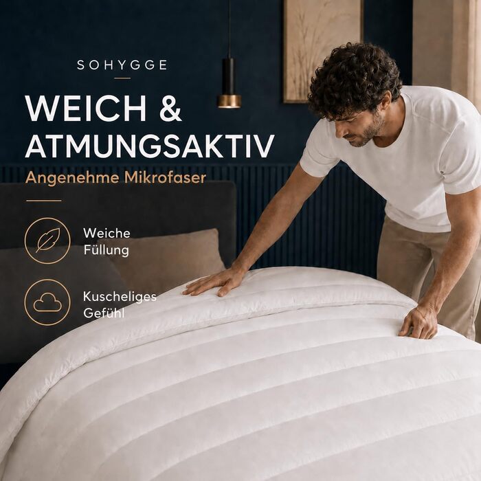 Всесезонна ковдра SOHYGGE для дорослих та дітей, 100% мікрофібра (перероблений поліестер), сертифікат Oeko-Tex, 140 x 200 см