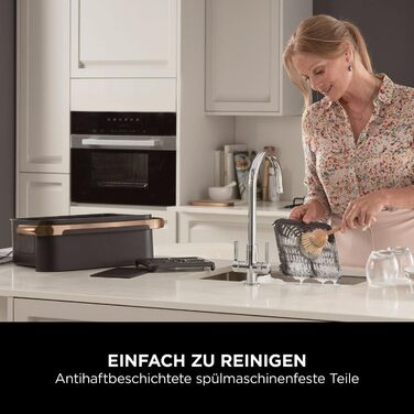 Фритюрниця Ninja Foodi FlexDrawer AF500EUCP: 10.4л, Dual Zone, 7-в-1, Чорний & Мідний, Знімний роздільник