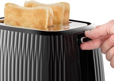 Тостер Russell Hobbs Eden на 2 тости, чорний - 6 режимів, підйом, розморожування, підігрів, лоток для крихт, тримач для булочок 27372-56