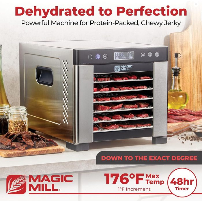 Сушарка для продуктів Magic Mill MFD-7700, 7 лотків, срібляста, пластик, прямокутна