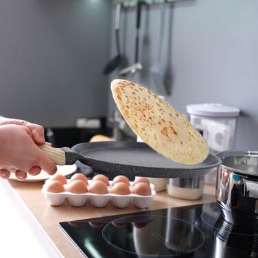 Млинцева пательня Joeji's Kitchen 26 см – антипригарна, індукційна, з м'якою бакелітовою ручкою, для млинців, омлетів, яєць, роти, тва