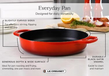 Сковорода Le Creuset Signature з чавуну, 27.9 см, колір 'Flame 11'