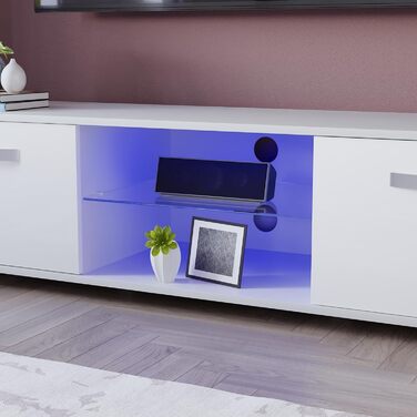 ТВ-тумба Vida Designs Cosmo, ДСП, біла, 140 см, з LED-підсвіткою