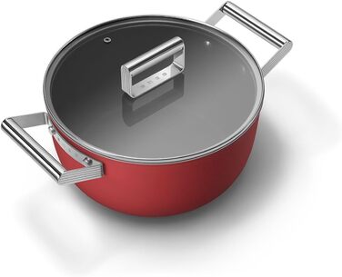 Електричний чайник Smeg KLF05CREU 0.8 л, червоний, з нержавіючої сталі, з індикатором рівня води та захистом від нагрівання