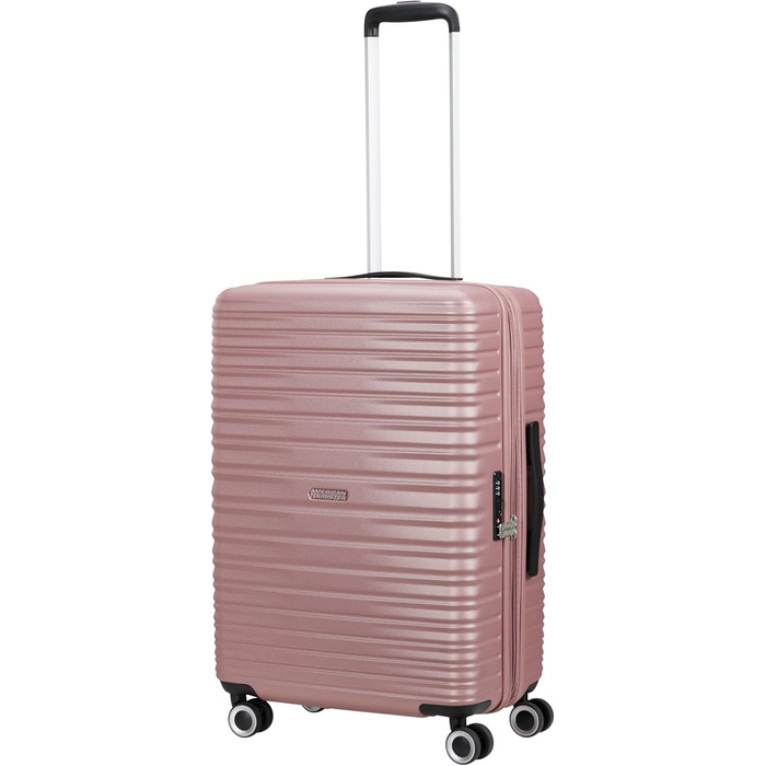 Набір валіз American Tourister Aerotech (3 шт.) - ручна поклажа, середній, великий, розширюваний, з TSA-замком, блакитний/рожевий (металік)