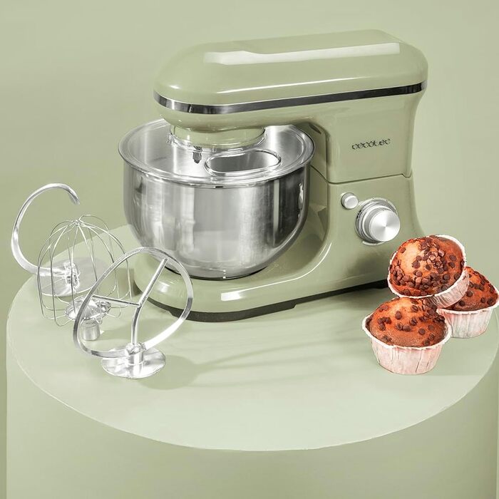 Міксер Cecotec Cecomixer Merengue 5L 1200W: 6 швидкостей, сталева чаша 5л, зелений, 5 функцій