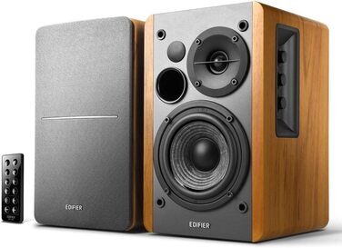 Акустична система Edifier Studio R1280DB 2.0 Bluetooth, активні полочні колонки (42 Вт) з ІК-пультом керування, цифрові входи, колір: дерево