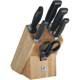 Набір ножів Zwilling 7-Piece, FRIODUR, з точильним каменем та ножицями, світло-коричневий