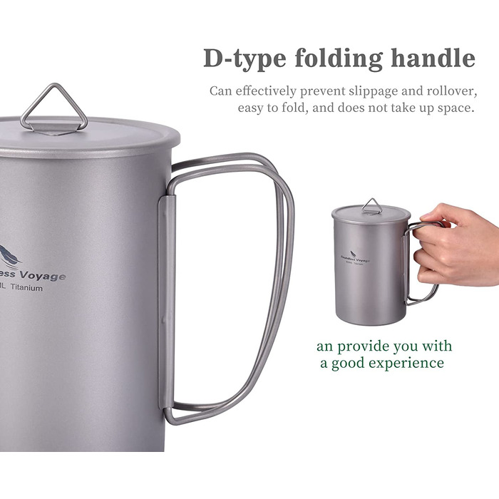 Фляга iBasingo Titan Outdoor 600ml + 1050ml (Ti3007d) - для кемпінгу, туризму та пікніків