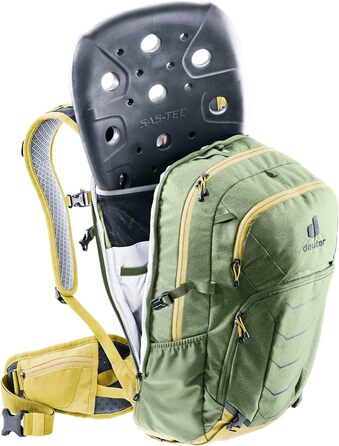Велорюкзак Deuter Attack 20 із захистом, 20 л, хакі-куркума