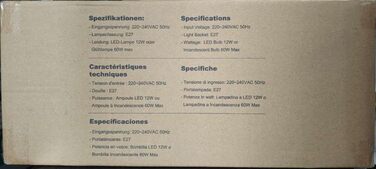 Торшер EDISHINE 163 см, 3 лампи, чорний, з LED-лампою E27, регульований, вінтажний, для вітальні, спальні, офісу, з індивідуальними вимикачами, сучасний дизайн, лампа у комплекті
