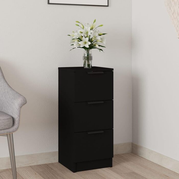 Вітрина vidaXL чорна 30x30x70 см з ДСП